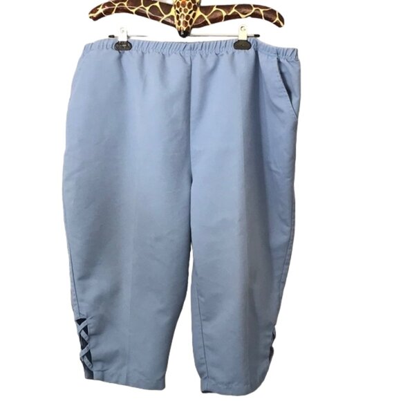 Blair easy pull on capri pants side decoration elastic waist high rise - Picture 1 of 8